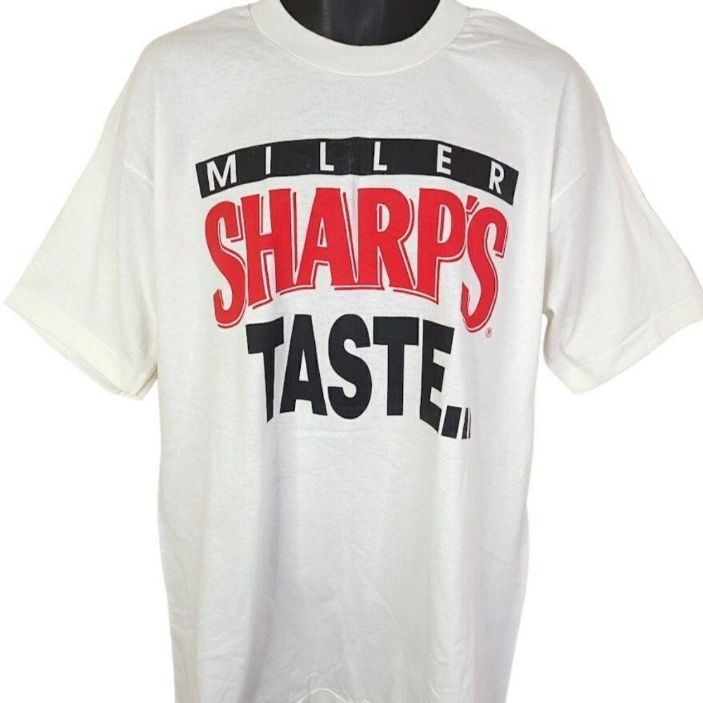 Miller Sharps T Shirt Vintage 90s Taste And Believe Beer Tee Breweriana XL